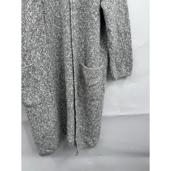 Abercrombie & Fitch Open Cardigan Women Small Silver Knit Long Length Minimalist - Picture 9 of 11